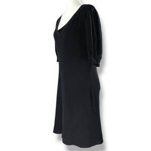 Banana Republic Knit Sweater Dress Silk Cotton Cashmere Black L LBD Quiet Luxury